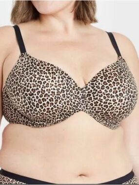 Target Brand Leopard Print T-Shirt Bra - Animal Print Demi Support